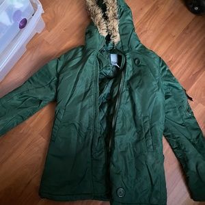 Green winter coat